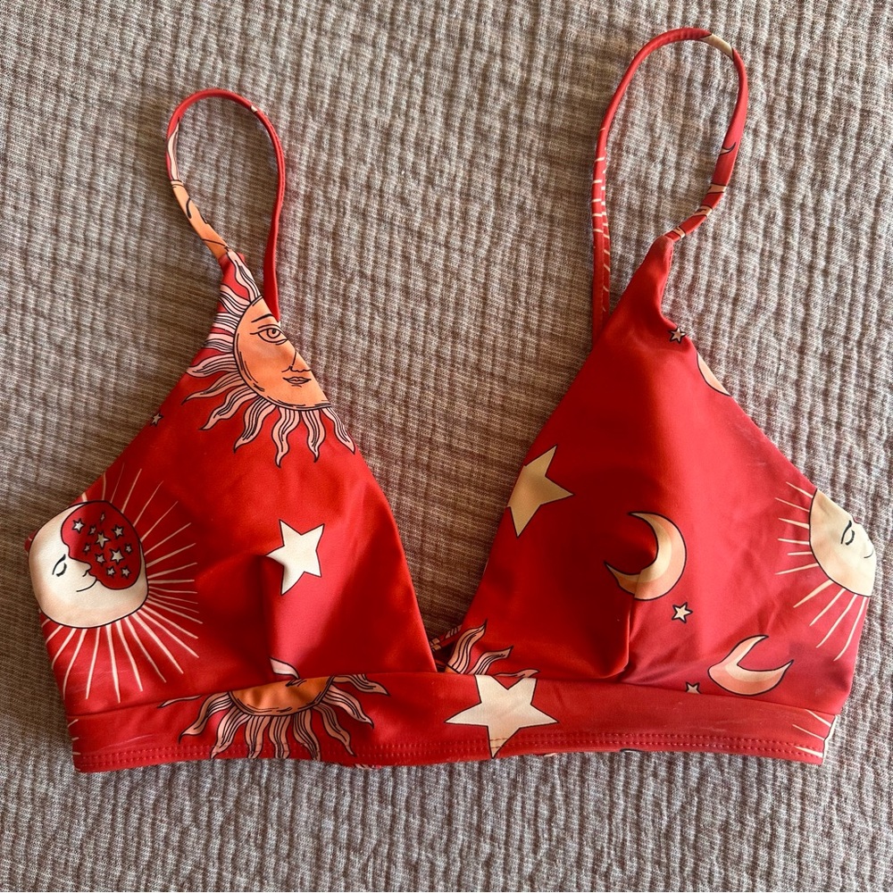 ZAFUL Celestial Bikini Top Size Medium Red Rave Festival Swim Beach